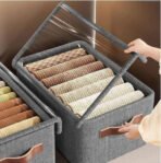 26L storage bag with lid big canvas foldable cloth storage box