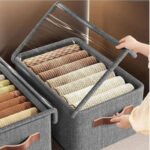 26L storage bag with lid big canvas foldable cloth storage box