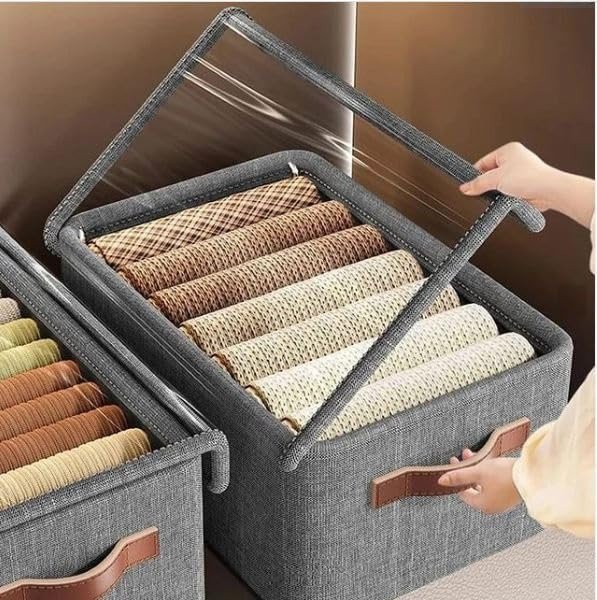 26L storage bag with lid big canvas foldable cloth storage box