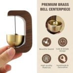 Wooden magnetic door bell with brass bowl chime