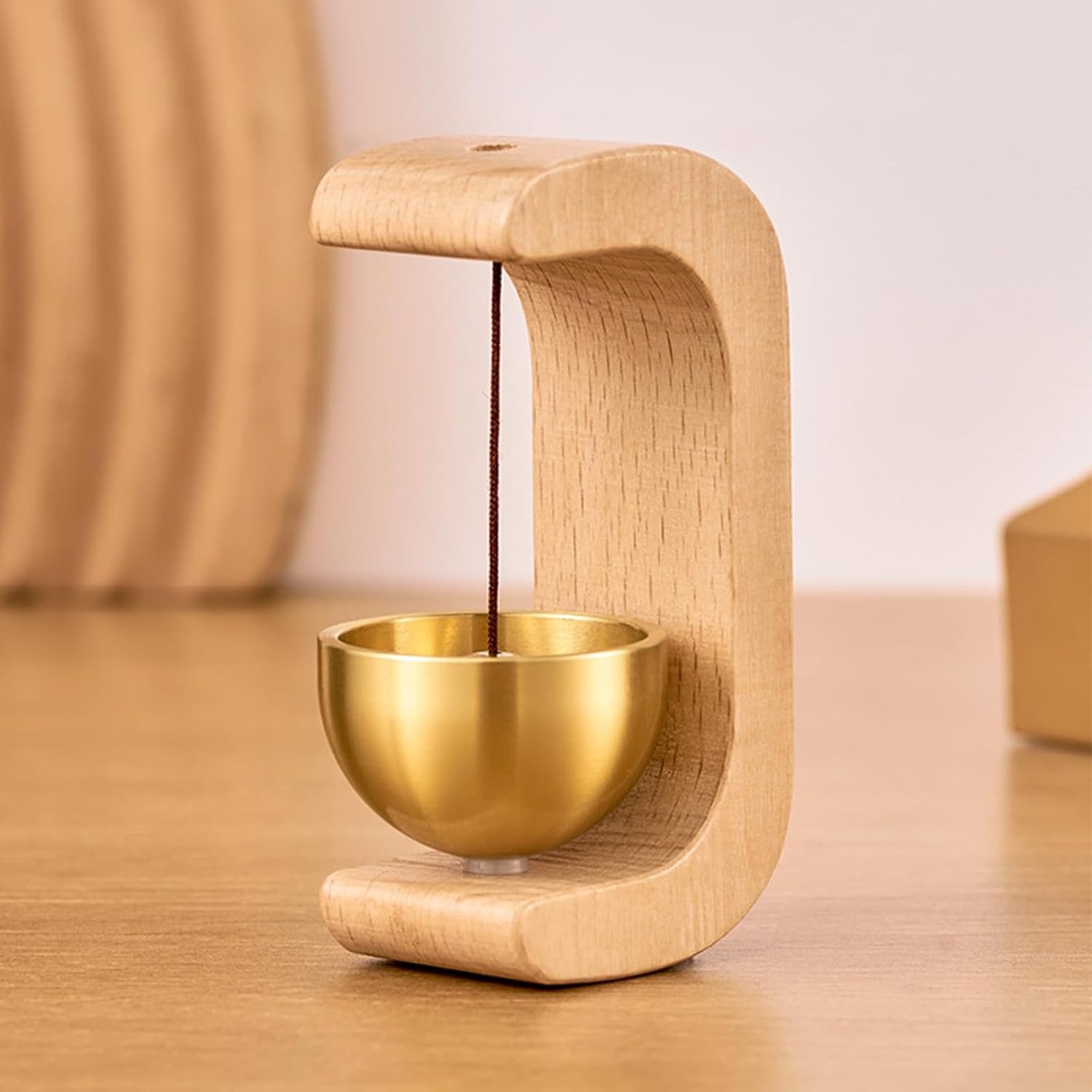 Magnetic Wooden Door Bell Magnetic wooden door bell with brass chime for home entrance