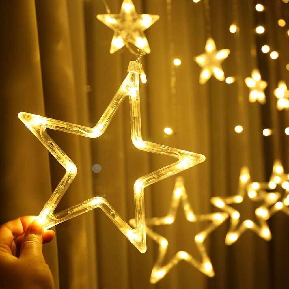 Star LED light with 12 hanging stars decorative lighting