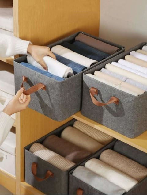 Big canvas bag foldable cloth storage box