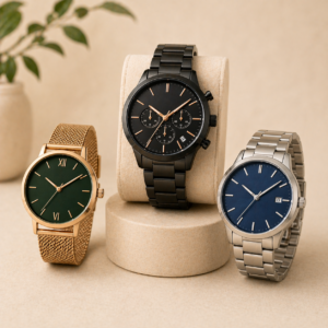 Elegant watches for men and women including analog and modern designs displayed on clean background