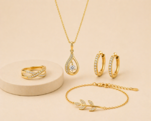 fashion jewellery for women including necklace earrings and rings