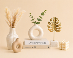 modern home decor items including decorative accessories and stylish pieces